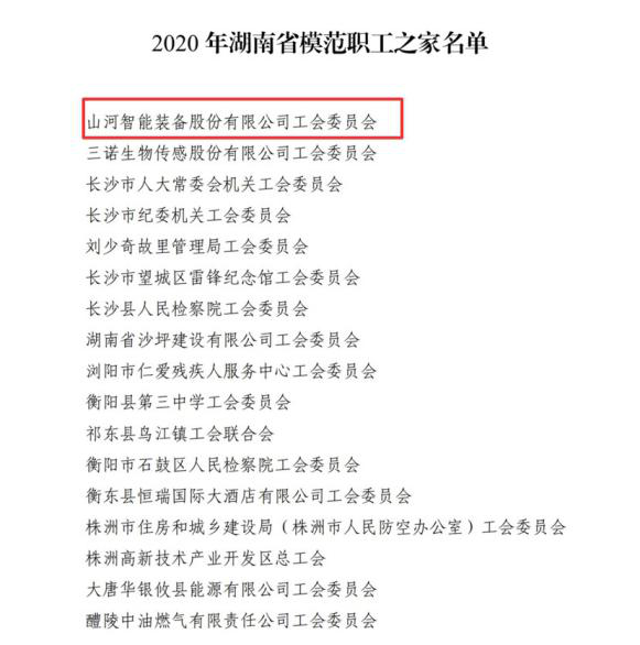 球友会体育-球友会体育（中国）官方在线
智能工会获评“湖南省模范职工之家”