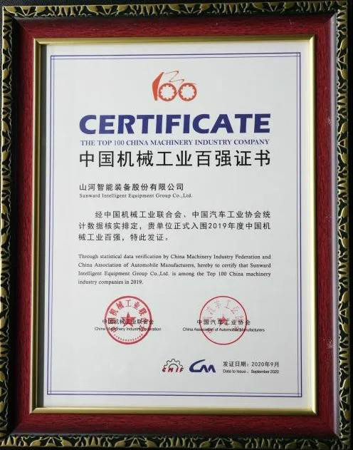 2019年中国机械工业百强发布，球友会体育-球友会体育（中国）官方在线
智能排名52位