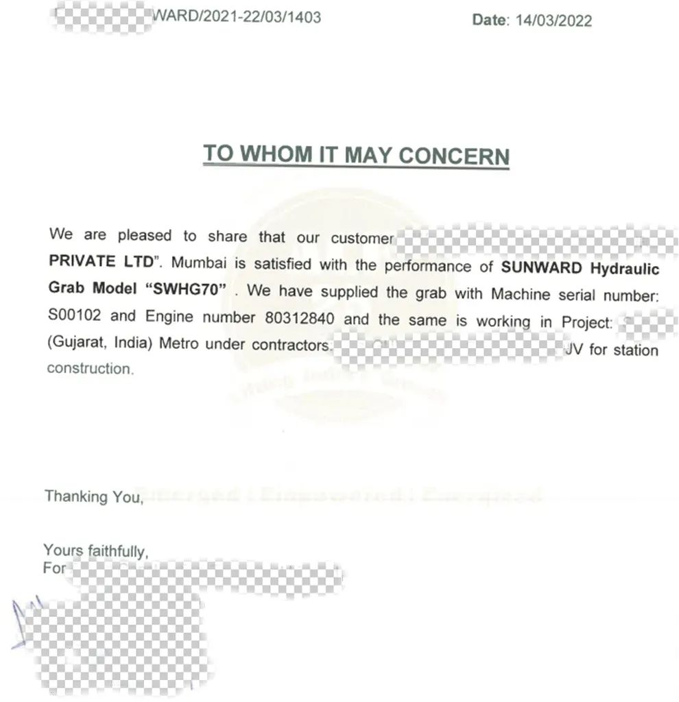 感谢信！球友会体育-球友会体育（中国）官方在线
智能SWHG70液压抓斗助力海外基础施工获肯定