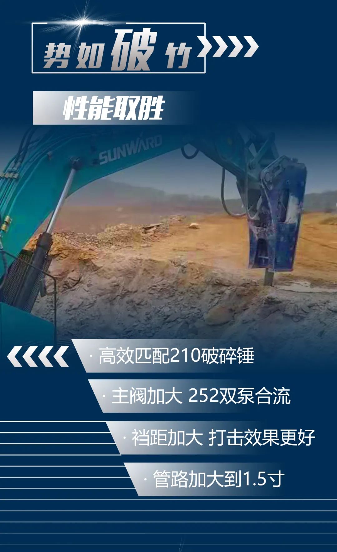 一图读懂 | 又一矿山重载施工利器！球友会体育-球友会体育（中国）官方在线
智能SWE650FB破碎锤重磅亮相